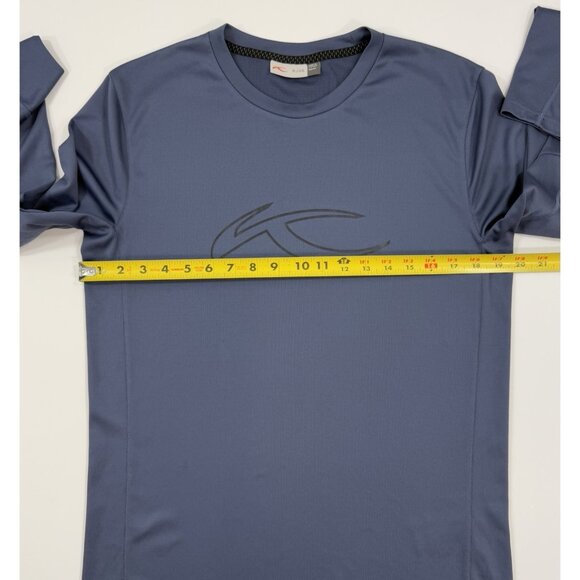 KJUS Mens Long Sleeve T-Shirt Sz Medium 50 Blue Performance Graphic Logo SAMPLE - Picture 8 of 9